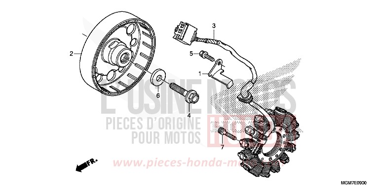 GENERATRICE de Hornet ABS MAT PEARL COOL WHITE (NHB44) de 2013